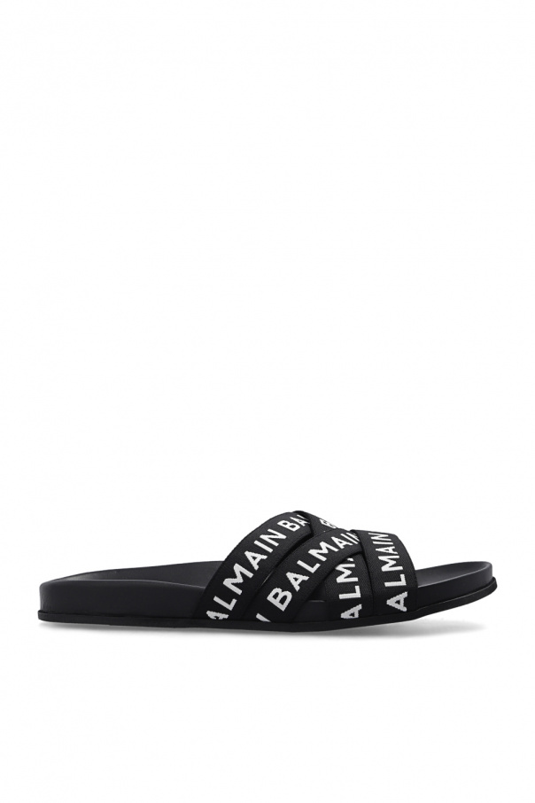Balmain Black Nylon Bikini - Slides with logo Balmain